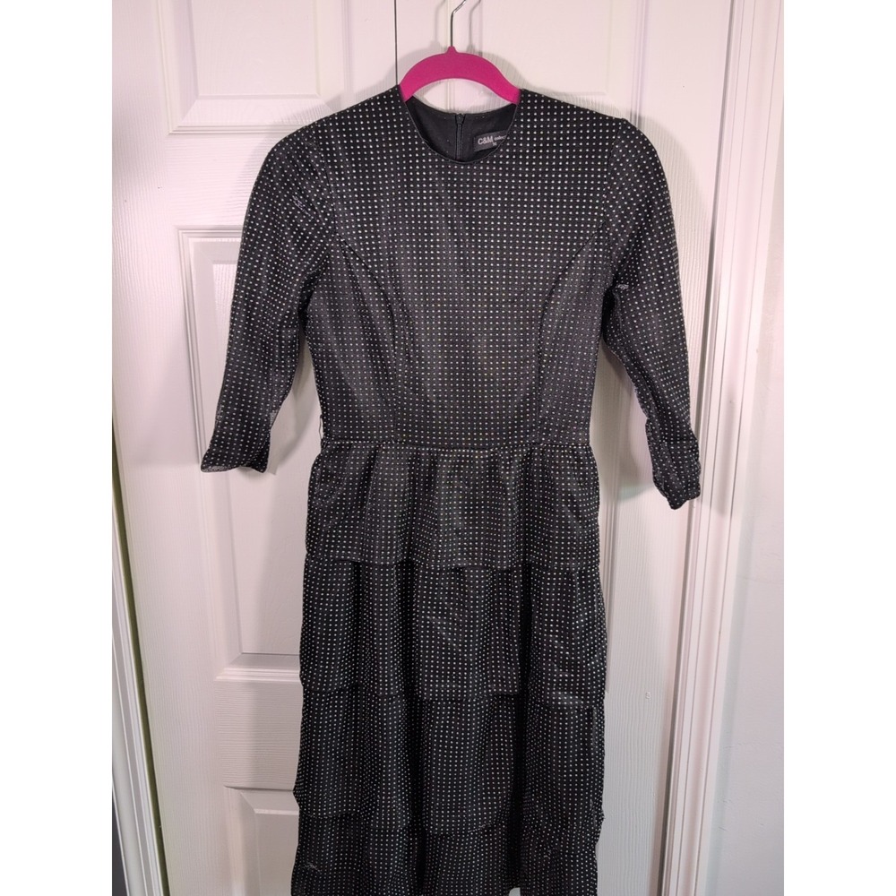 Camilla and Marc C&M Collection Black Rhinestone Studded Dress Size 36 US M